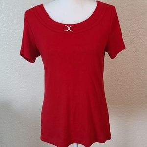 Karen Scott true red top, S
